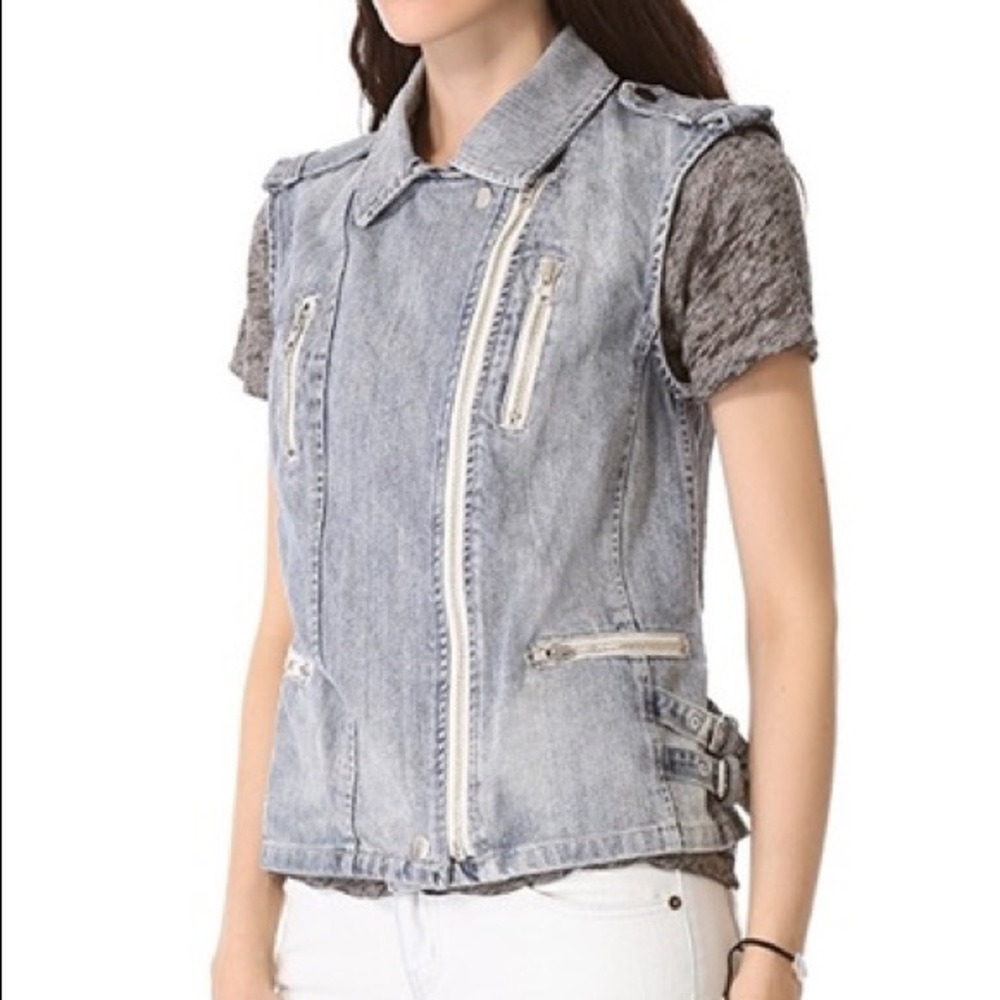 Rebecca Taylor Moto Denim Vest